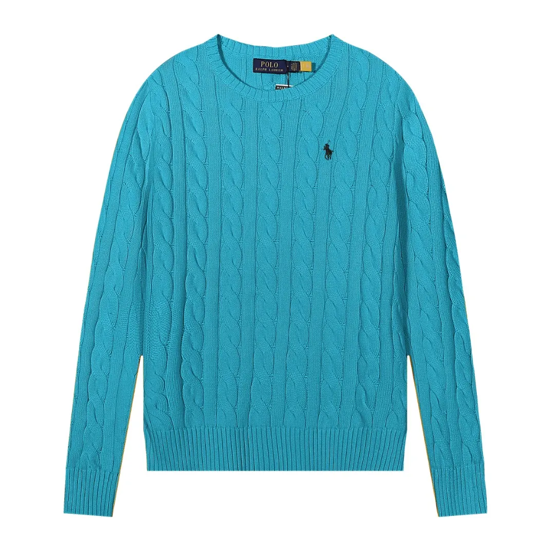 P230 The highest quality in the market, you can scan the code. Import and export version Lauren Ralph Lauren new round neck embroidered sweater (in stock👀) 100% pure cotton yarn wool shrunk to ensure no pilling and no deformation Size: XS S M L Color: black white navy gray yellow yellow khaki blue purple red pink